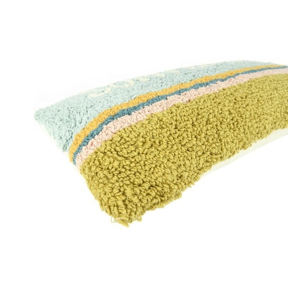 Creative Co-Op Woven Cotton Punch Hook Lumbar Pillow With "Sun Please"Multicolor - Picture 7 of 9